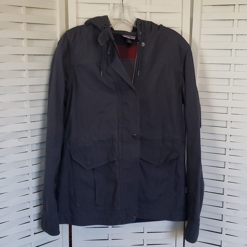 Patagonia S full zip hoodie lined woman jacket blue/gray